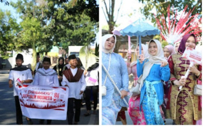 Karnaval HUT ke-81 RI, Warga MAN Tanah Laut Tampilkan Keberagaman Budaya dan Profesi
